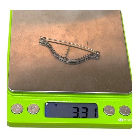 Antique Victorian Sterling Silver Nosegay Flower Corsage Holder Brooch Pin VTG - Picture 5 of 7